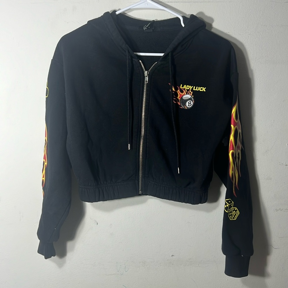 FOREVER21 Cropped sweater with zipper